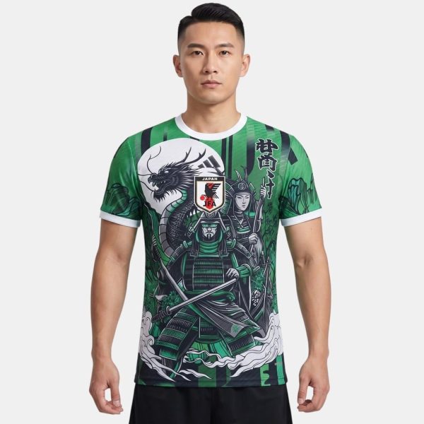 Maillot Japon Dragon Samurai Vert Match