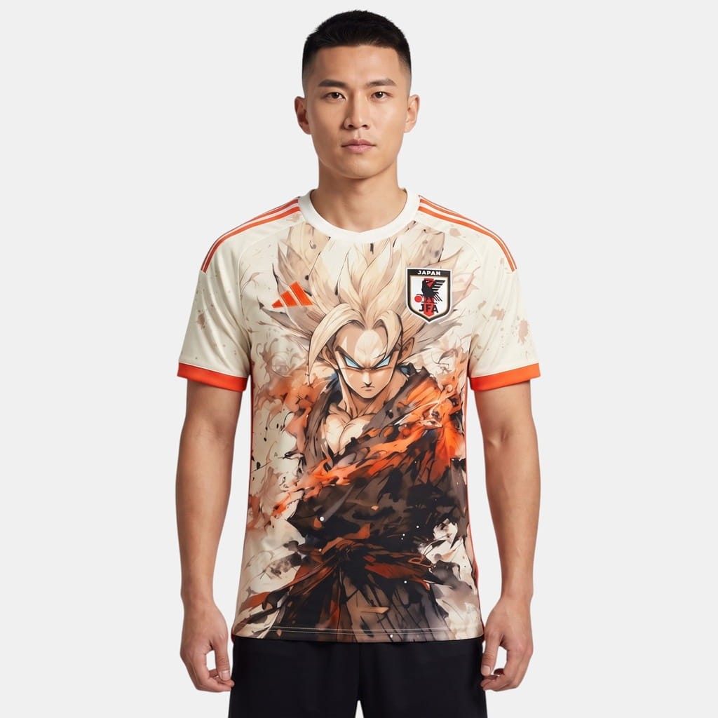 Maillot Japon Dragon Ball Edition Goku Super Saiyan Blanc (1)