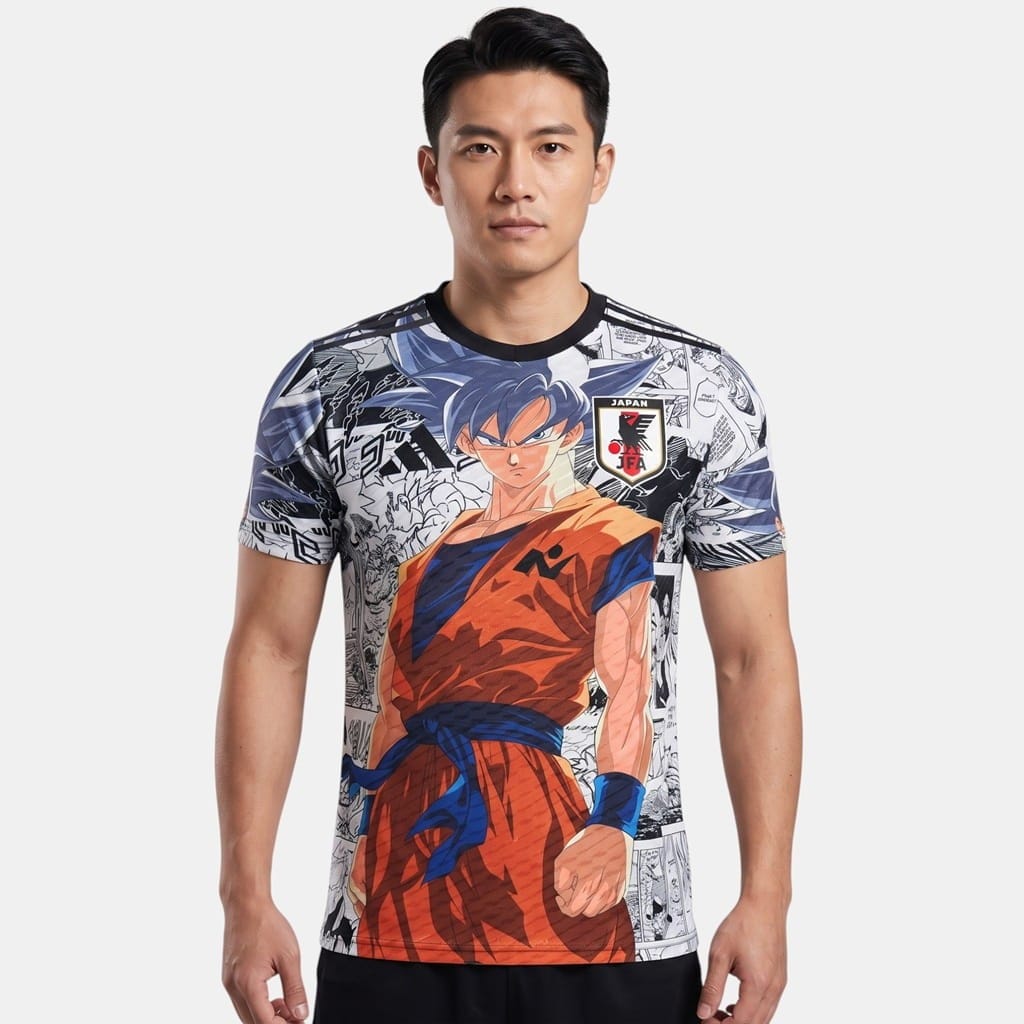 Maillot Japon Dragon Ball Goku Cheveux Bleus (2)