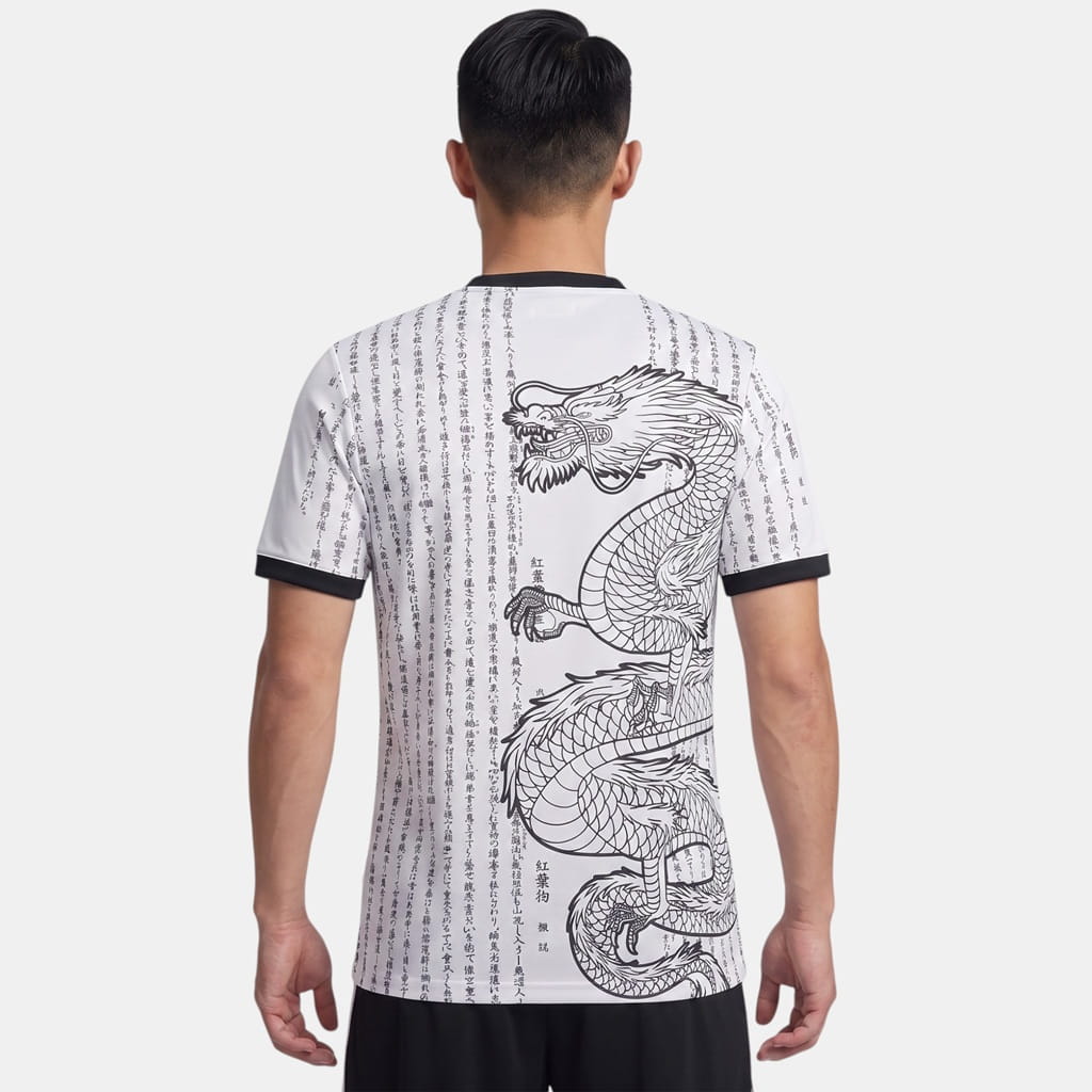 Maillot Japon Edition Calligraphie Dragon Blanc (2)