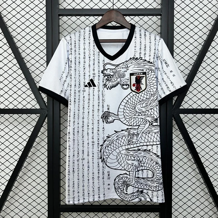 Maillot Japon Edition Calligraphie Dragon Blanc