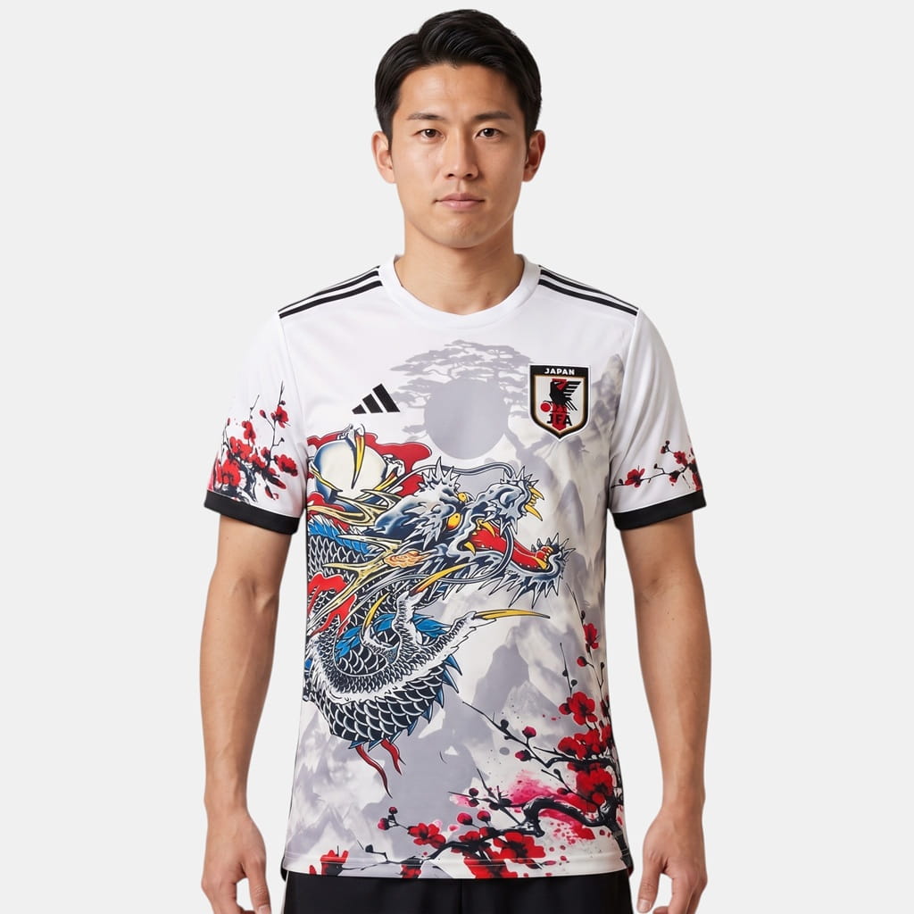 Maillot Japon Edition Dragon Cerisier Blanc (1)