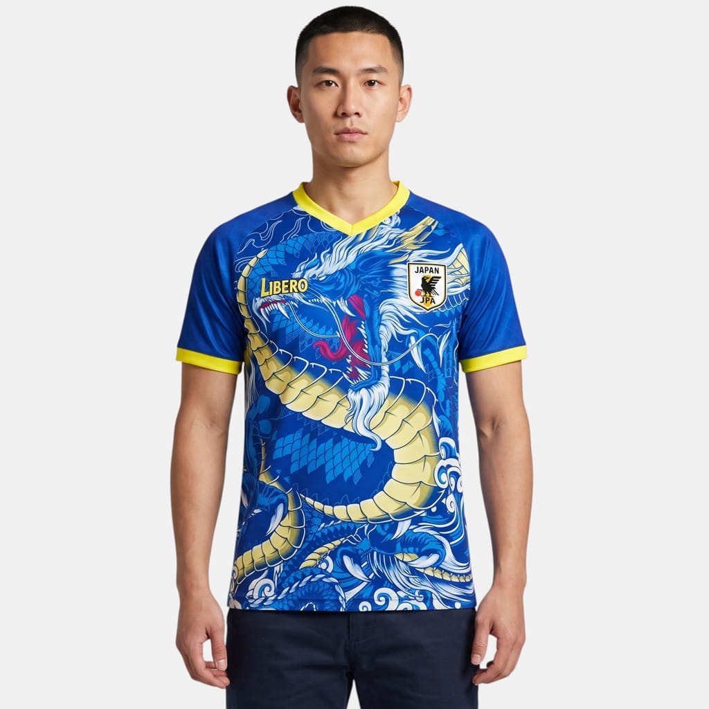 Maillot Japon Edition Dragon Mythique Bleu Royal (1)