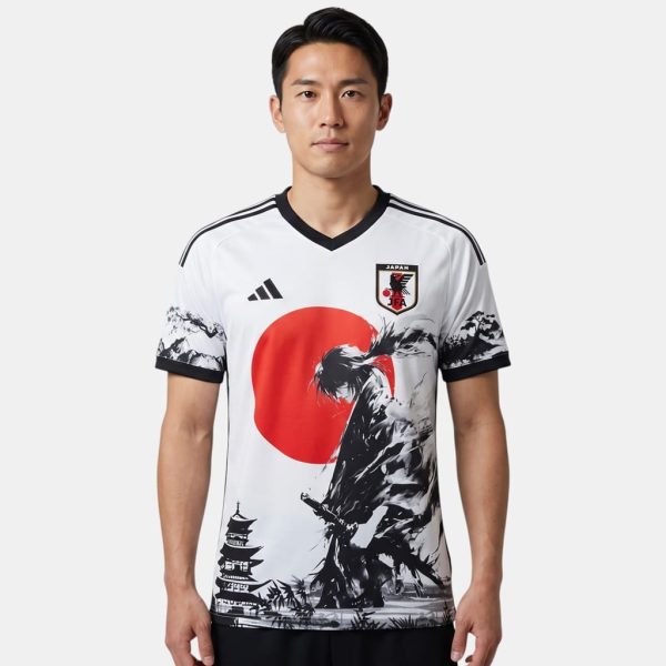 Maillot Japon Edition Samouraï Blanc Artistique