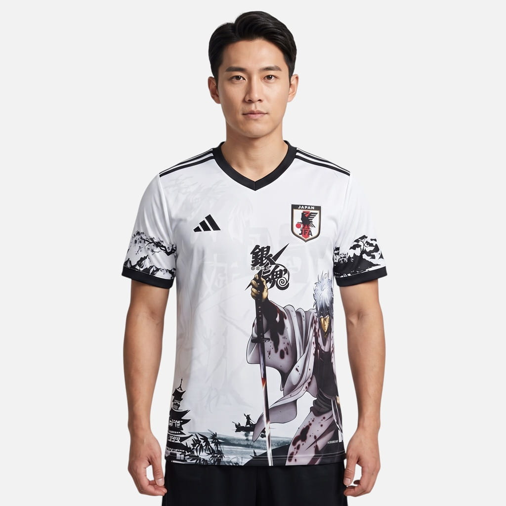 Maillot Japon Gintama Gintoki Edition Samouraï Blanc