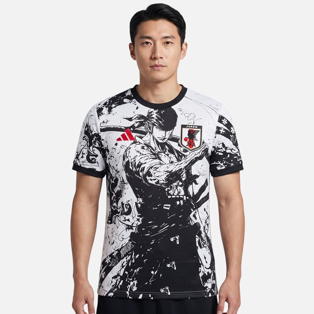 Maillot Japon Sabreur Zoro Edition Pirate Blanc (1)