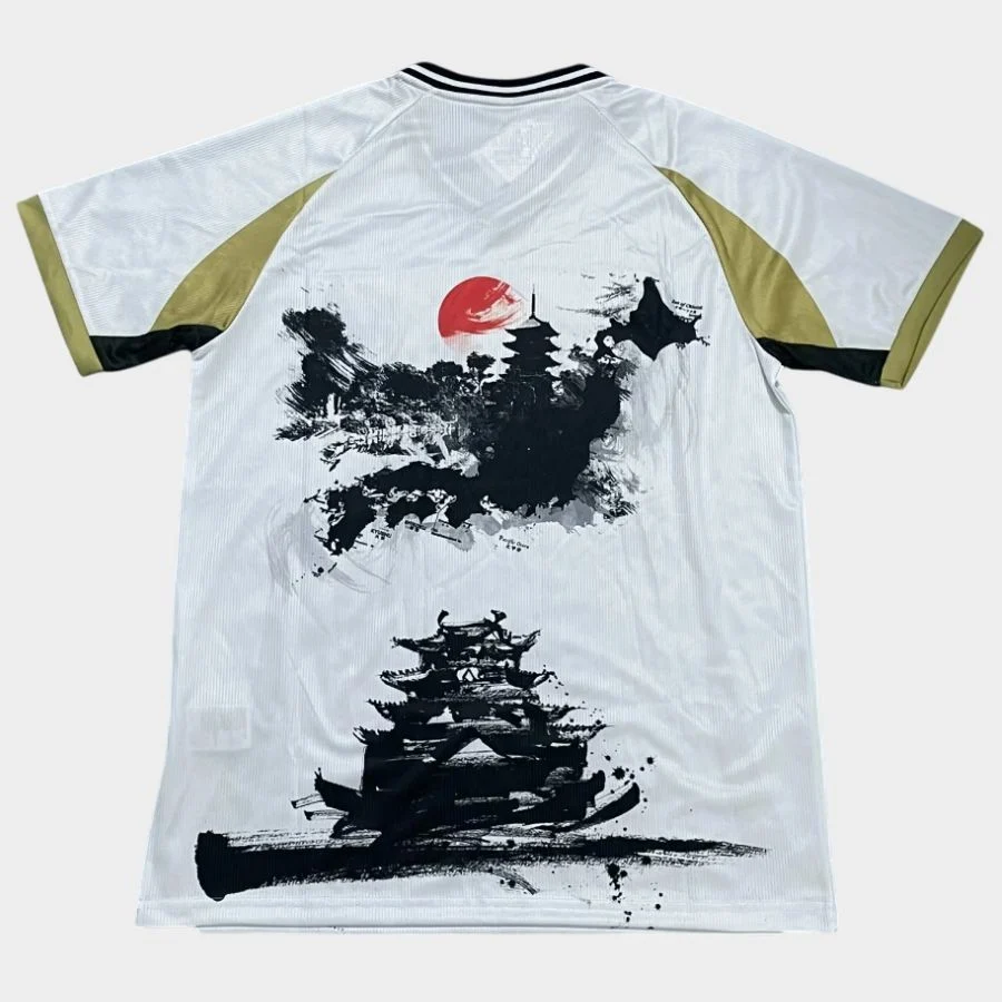 Maillot Japon Samouraï Édition Ink Art Blanc Or