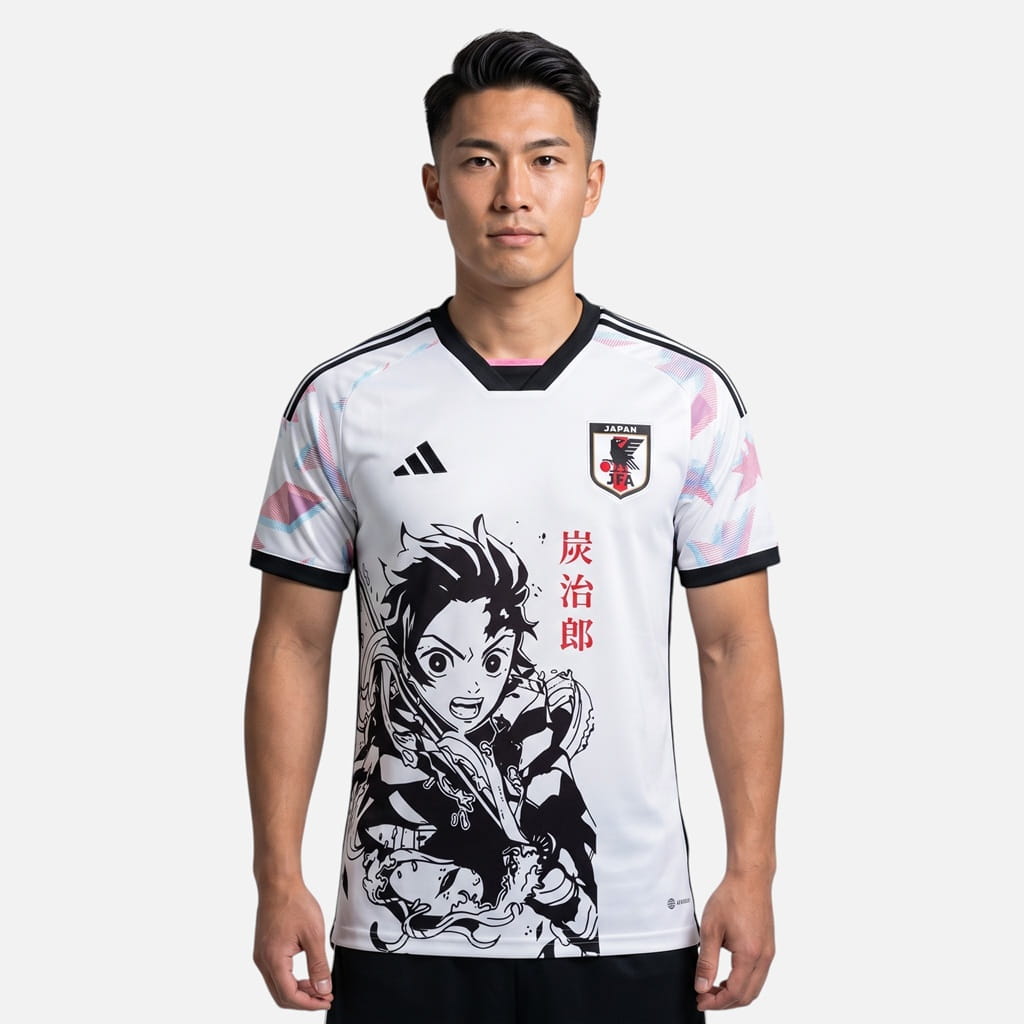 Maillot Japon Tanjiro Edition Demon Slayer Blanc (1)